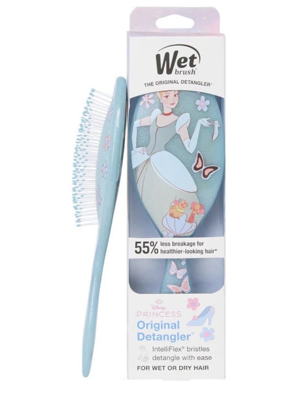 Wet Brush Disney Princess Cinderella Original Detangler Hair Brush. New In Box